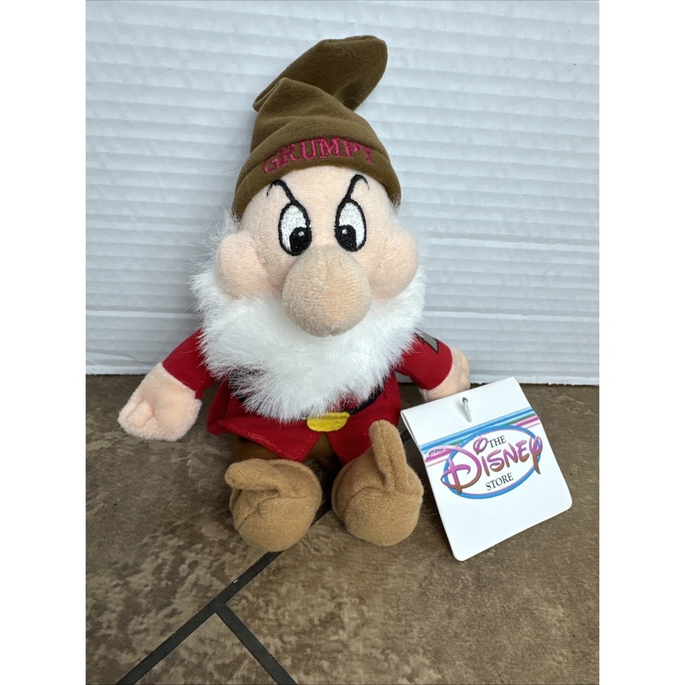 Vintage Disney Store Snow White Dwarfs Grumpy Bean Bag Stuffed Animal Toy